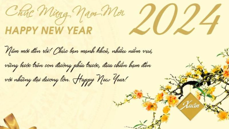 Tuyển Chọn Hình Ảnh Chúc Mừng Năm Mới Ý Nghĩa Hình ảnh chúc mừng năm mới nền mai vàng