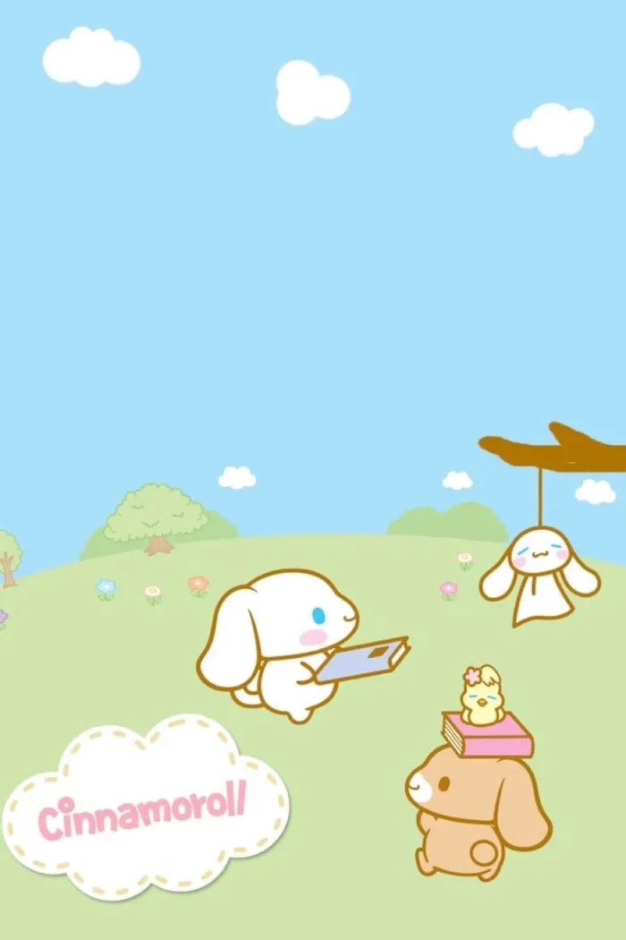 Hình ảnh Cinnamoroll hoạt hình đáng yêu trong tư thế vui tươi