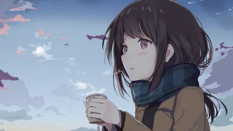 Hình ảnh cô đơn một nhân vật anime ngồi một mình trên xích đu