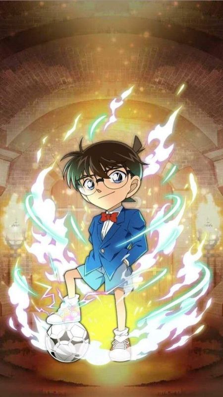 Hình ảnh Conan ngầu với trái bóng là vũ khí