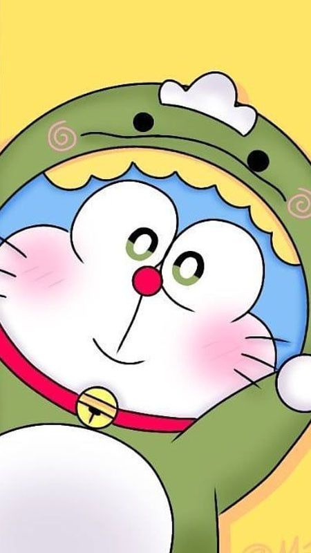 Hình ảnh Doremon mặt ngạc nhiên, đôi mắt mở to và miệng hình tròn