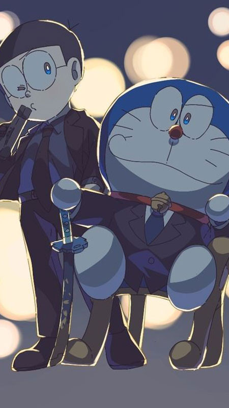 Hình ảnh Doremon phong cách hip-hop hoặc thời trang đường phố