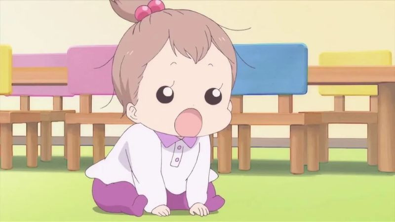 Hình ảnh em bé phong cách anime với mái tóc vàng
