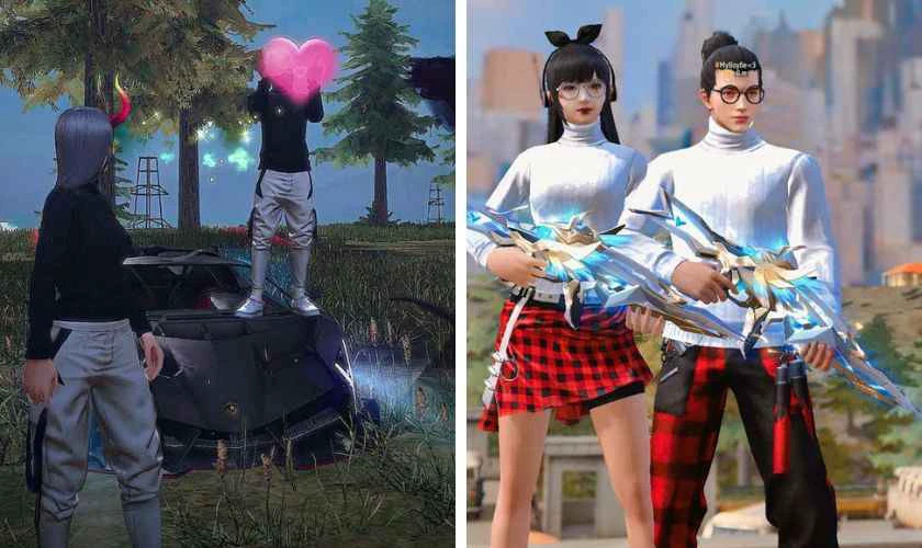 Hình ảnh FF cặp đôi chibi dễ thương làm avatar