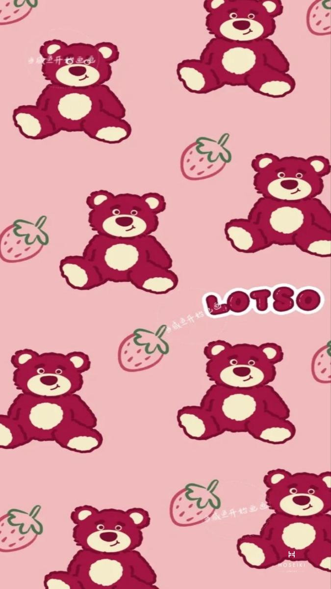 Hình ảnh gấu dâu với phong cách vẽ đáng yêu, ngộ nghĩnh