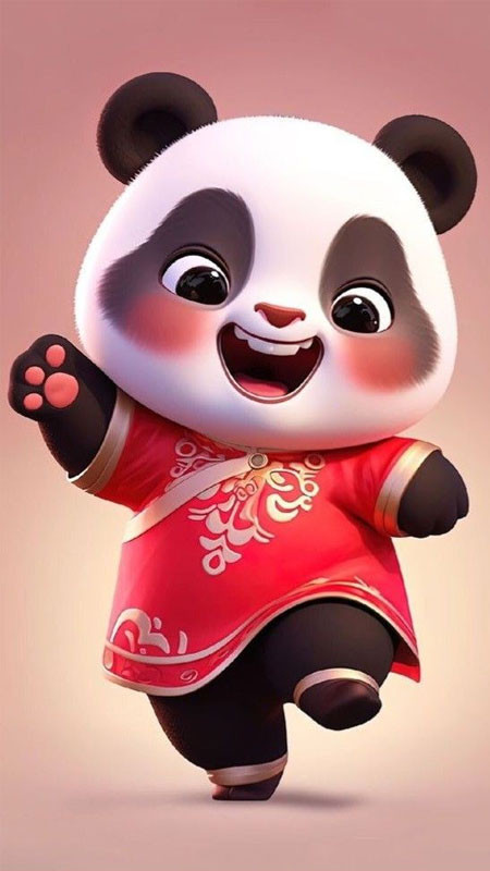 Hình ảnh gấu trúc 3D đang nhìn nghiêng rất thật