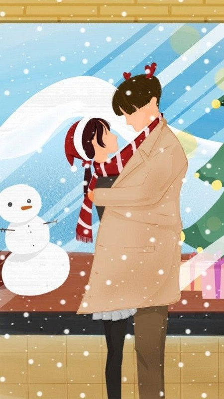 Hình ảnh Giáng sinh cute cặp đôi chim đỏ