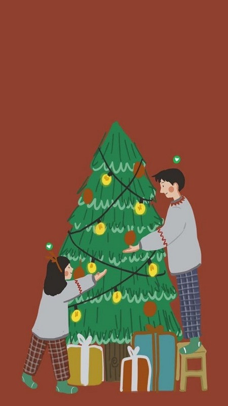 Hình ảnh Giáng sinh cute cặp đôi gấu trúc