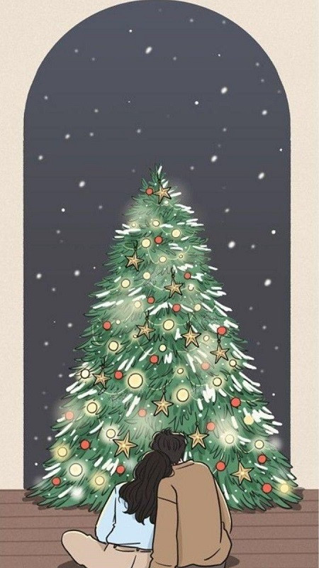 Hình ảnh Giáng sinh cute cặp đôi người tuyết