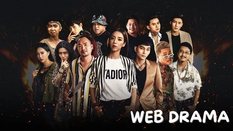 Hình ảnh hậu trường sản xuất một bộ Web drama, thể hiện quá trình quay phim cho series trực tuyến