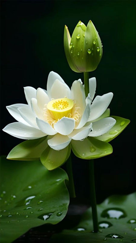 Hình ảnh hoa sen trắng với hiệu ứng nghệ thuật ấn tượng