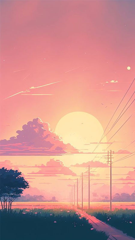 Hình ảnh hoạt hình lofi dễ thương về một góc phòng ấm cúng với tông màu pastel