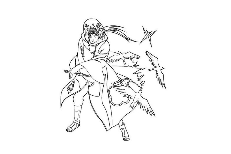 Hình ảnh Itachi Uchiha đen trắng, toát lên vẻ cô độc