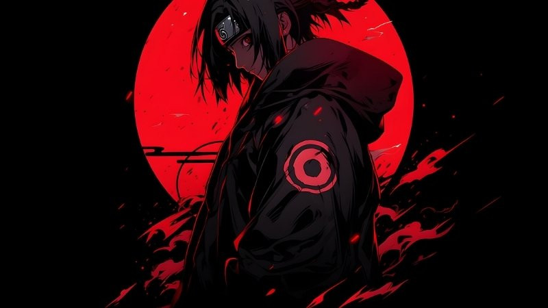 Hình ảnh Itachi Uchiha trong một tư thế chiến đấu