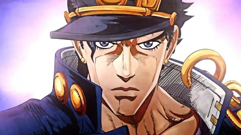 Hình ảnh Jotaro đang hút thuốc (lưu ý cảnh báo)