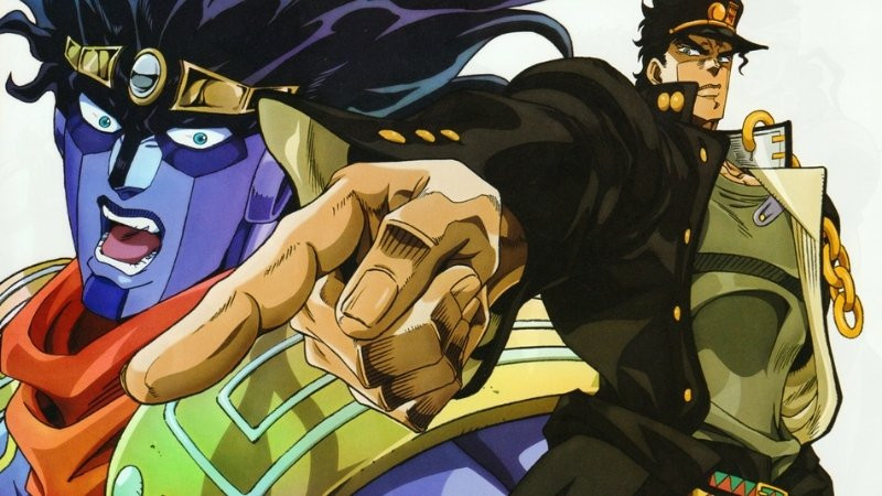 Hình ảnh Jotaro trong một tư thế &quot;JoJo Pose&quot; đặc trưng