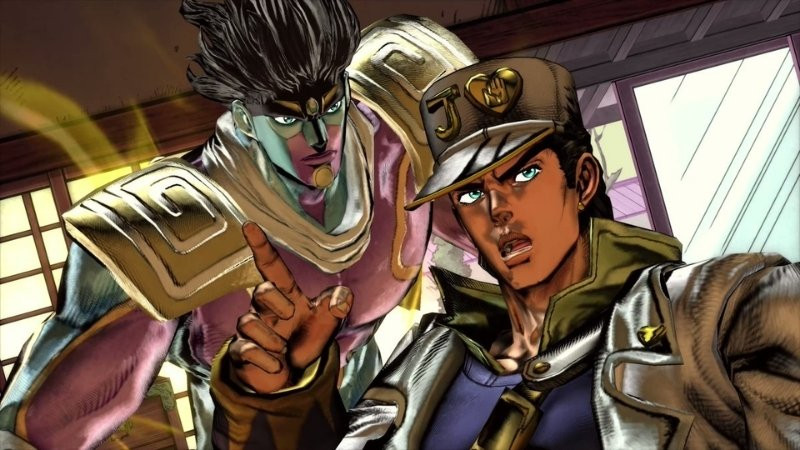 Hình ảnh Jotaro với Stand Star Platinum