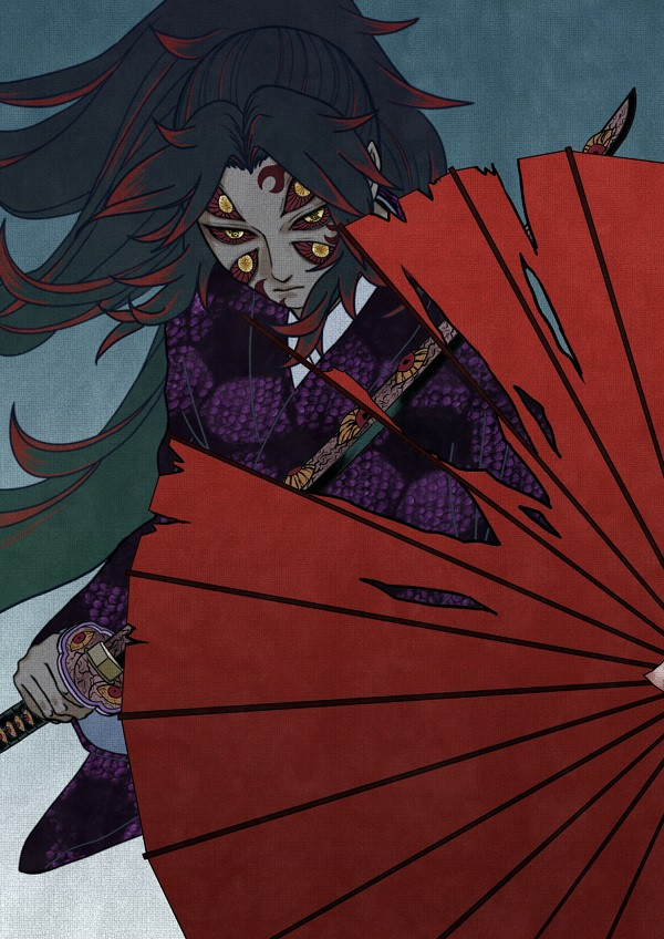 Hình ảnh Kokushibo sử dụng kiếm thuật tung ra đòn chí mạng