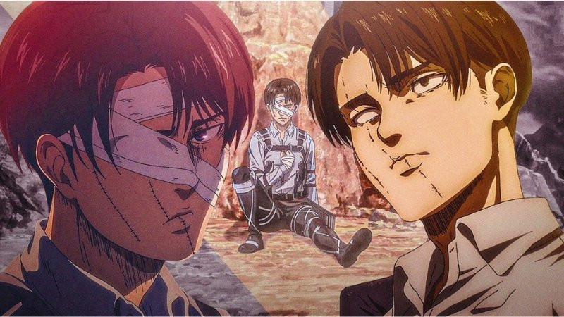 Hình ảnh Levi Ackerman trong một tư thế nghiêm nghị