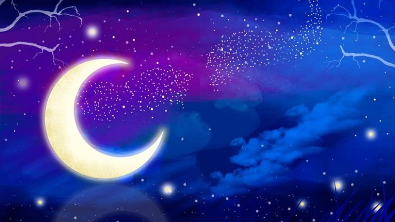 Hình ảnh mặt trăng lưỡi liềm lãng mạn