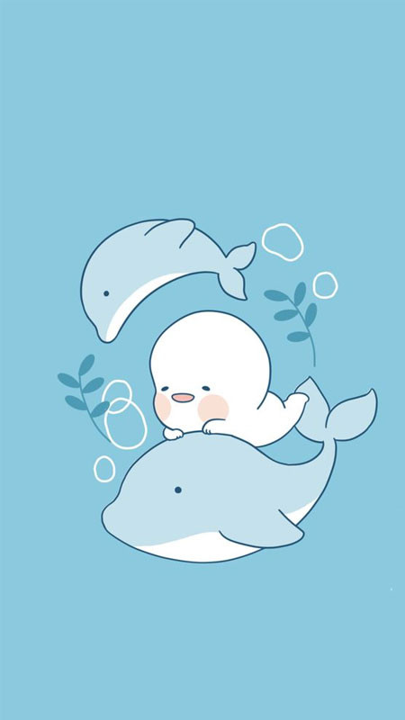 Hình ảnh màu xanh dương cute phong cách vẽ tay