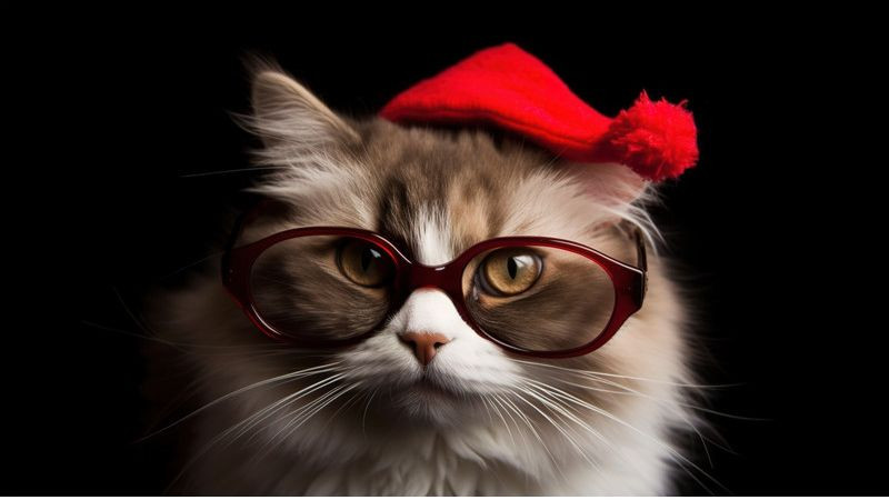 Hình ảnh mèo với chiếc kính nhỏ