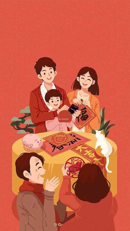 Hình ảnh minh họa Tết sum vầy trên điện thoại