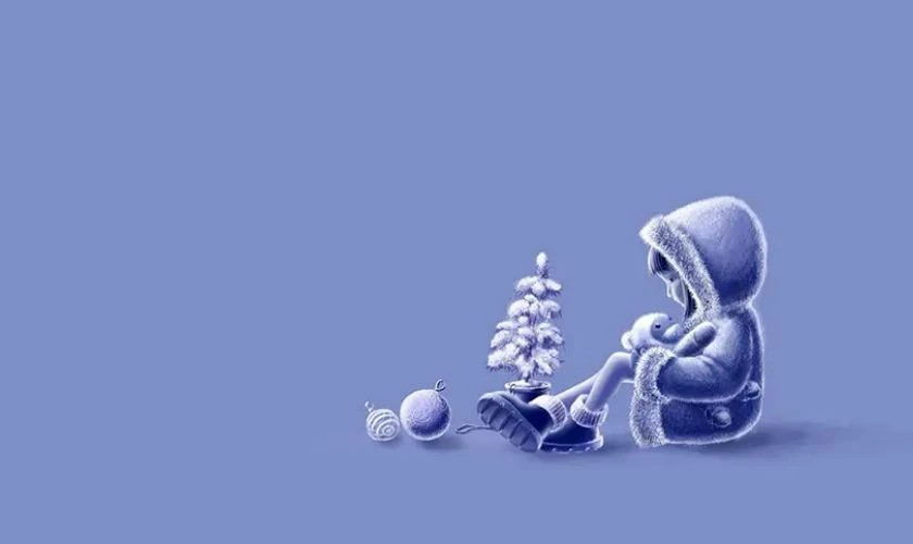 Hình ảnh một chiếc ghế trống bên cây thông Noel