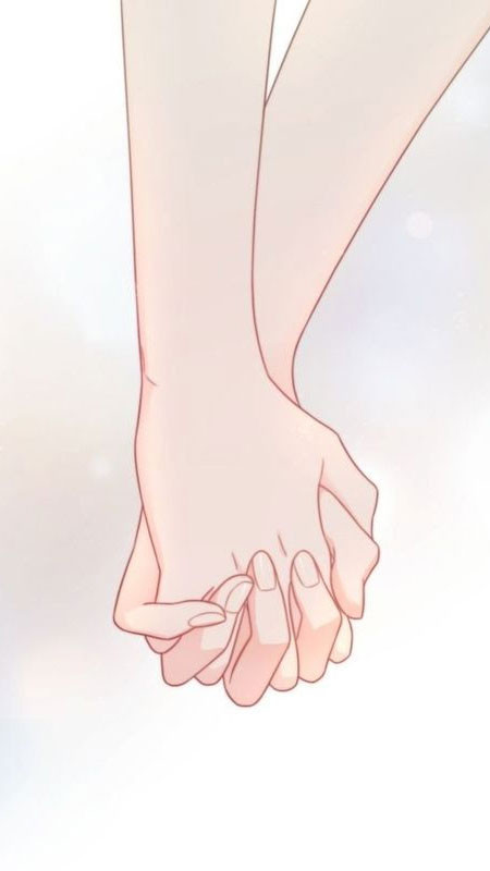 Hình ảnh nắm tay theo phong cách anime với màu sắc dịu nhẹ