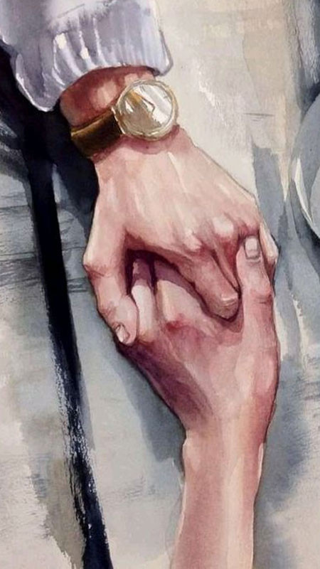 Hình ảnh nắm tay theo phong cách chibi dễ thương