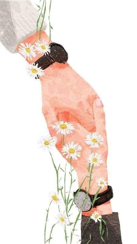 Hình ảnh nắm tay trong thế giới anime với đường nét mềm mại