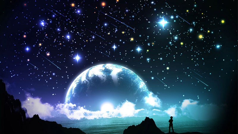 Hình ảnh ngôi sao trên nền không gian vũ trụ, mở rộng tầm nhìn