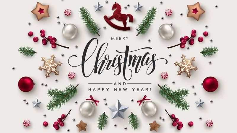 Hình ảnh ngọn nến và vật trang trí Giáng sinh