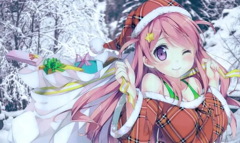 Hình ảnh nhân vật hoạt hình đáng yêu làm ảnh bìa Noel