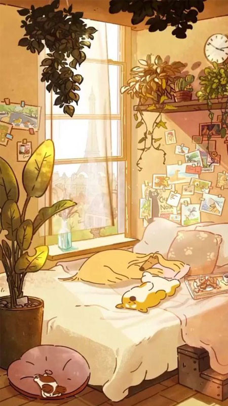 Hình ảnh nhân vật nhỏ cute đang ngủ &quot;chill&quot;