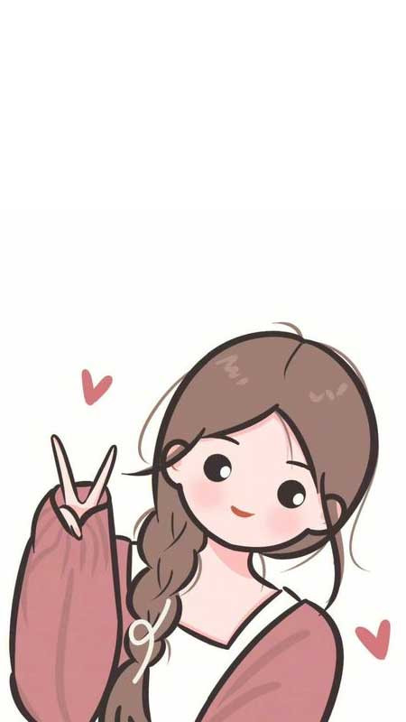 Hình ảnh nhỏ cute về cô bé đứng đơn giản