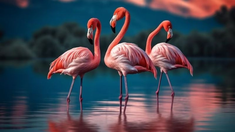 Hình ảnh những chú Vạc màu hồng độc đáo