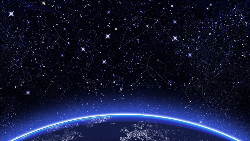 Hình ảnh những ngôi sao lấp lánh trên bầu trời đêm, khung cảnh bình yên