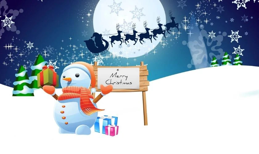 Hình ảnh những nhân vật hoạt hình dễ thương trong không khí Giáng sinh