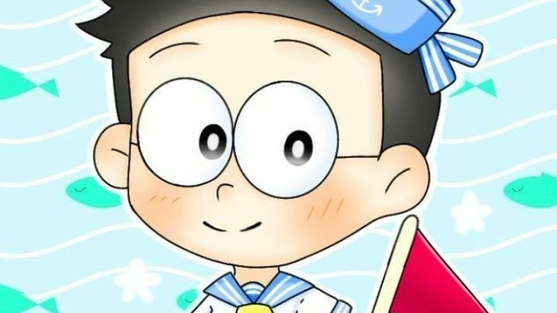 hình ảnh nobita chibi mỉm cười