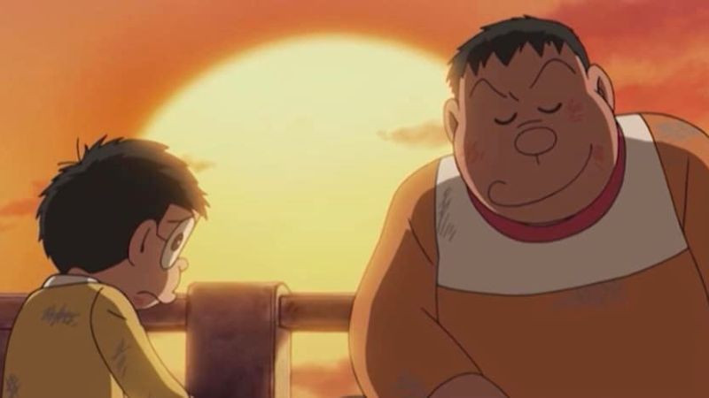 hình ảnh nobita khóc khi bị trêu chọc