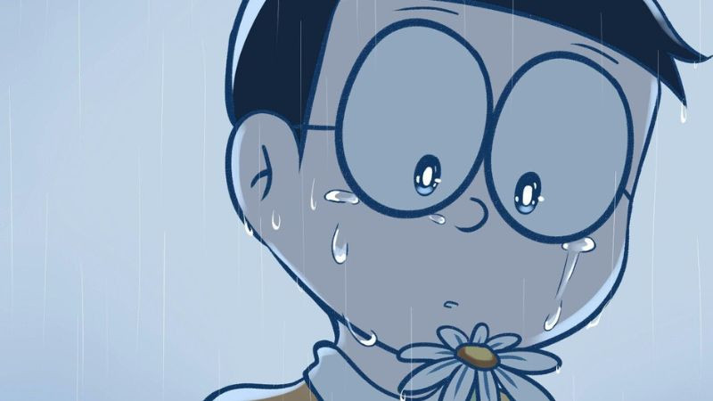hình ảnh nobita rơi nước mắt