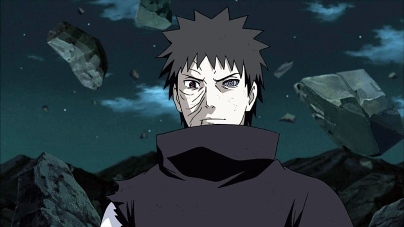 Hình ảnh Obito Uchiha mặc áo choàng gia tộc Uchiha trong vụ thảm sát