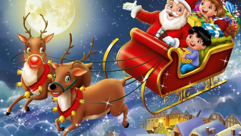 Hình ảnh ông già Noel và chú tuần lộc