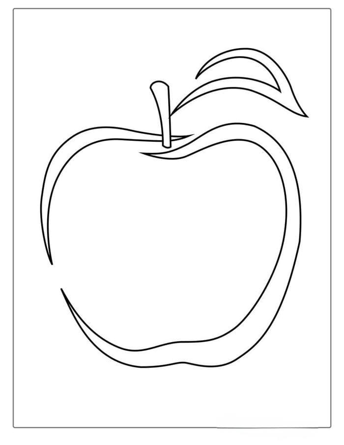 hình ảnh quả táo tô màu đơn giản cho bé 3-4 tuổi