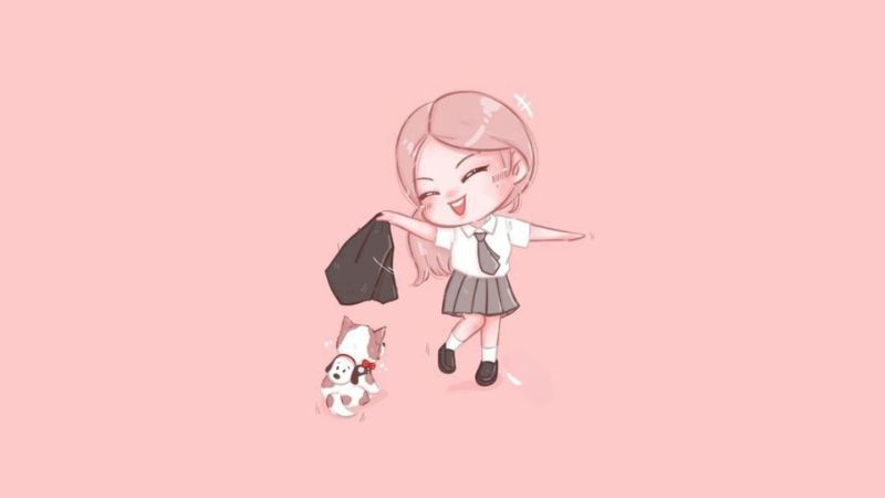 Hình ảnh Rose Blackpink chibi: Ảnh vẽ chibi dễ thương của Rose.