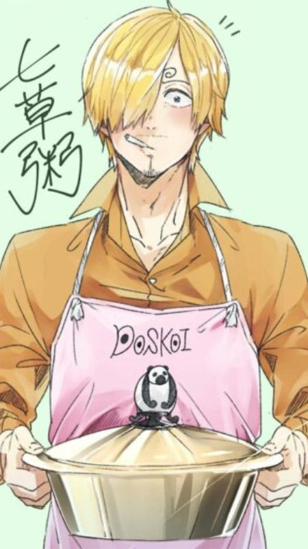 Hình ảnh Sanji với biểu cảm nghiêm túc, tập trung cao độ