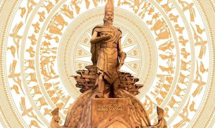 Hình ảnh tái hiện cảnh Vua Hùng trong sử sách