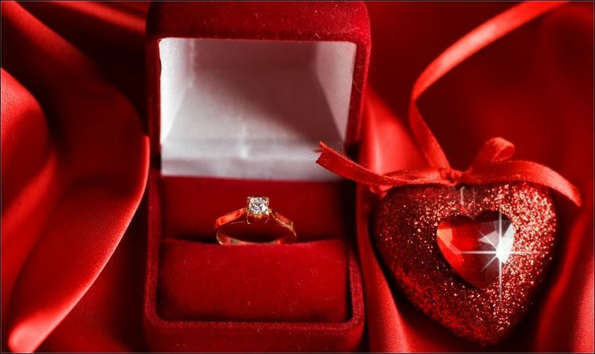 Hình ảnh tặng nhẫn ngày Valentine, biểu tượng của sự gắn kết