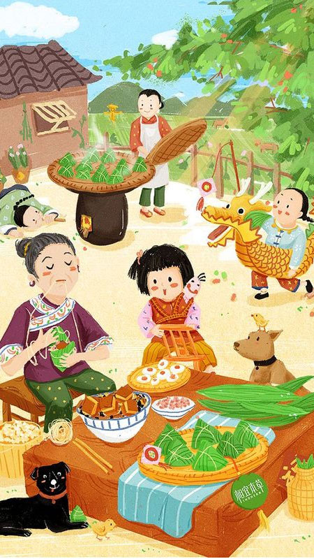 Hình ảnh Tết đoàn viên vẽ cảnh gia đình quây quần